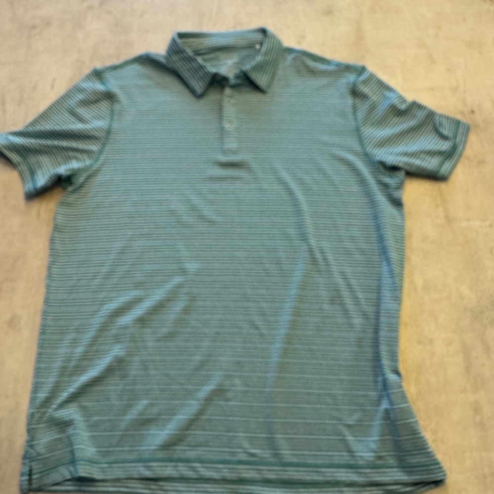 Berkley Jensen Green Golf Shirt Button Down Polo - Size M